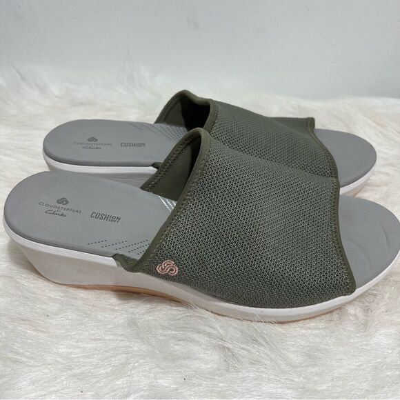 Clarks‎ Green/Pink Step Cali Bay Cloudsteppers Wedge Sandals -- 10W - Picture 3 of 12